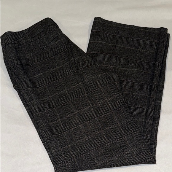 Le Chateau Pants Trousers Black Plaid Fuchsia Lines Flare Lined Women’s Sz9/10 - Picture 2 of 12